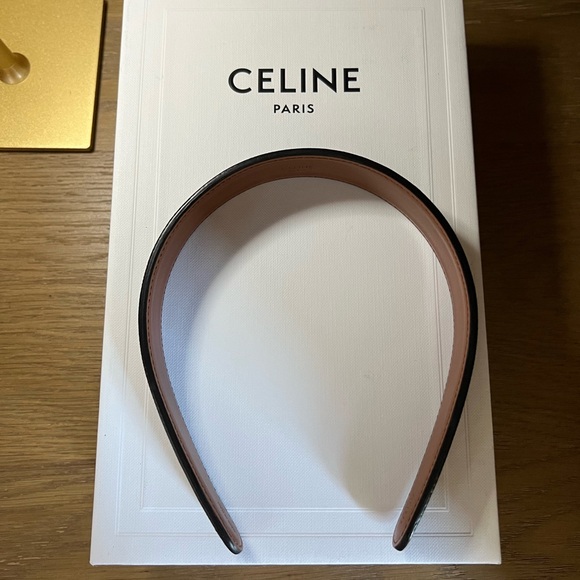Celine Triomphe Canvas & Calfskin Headband - Picture 5 of 9